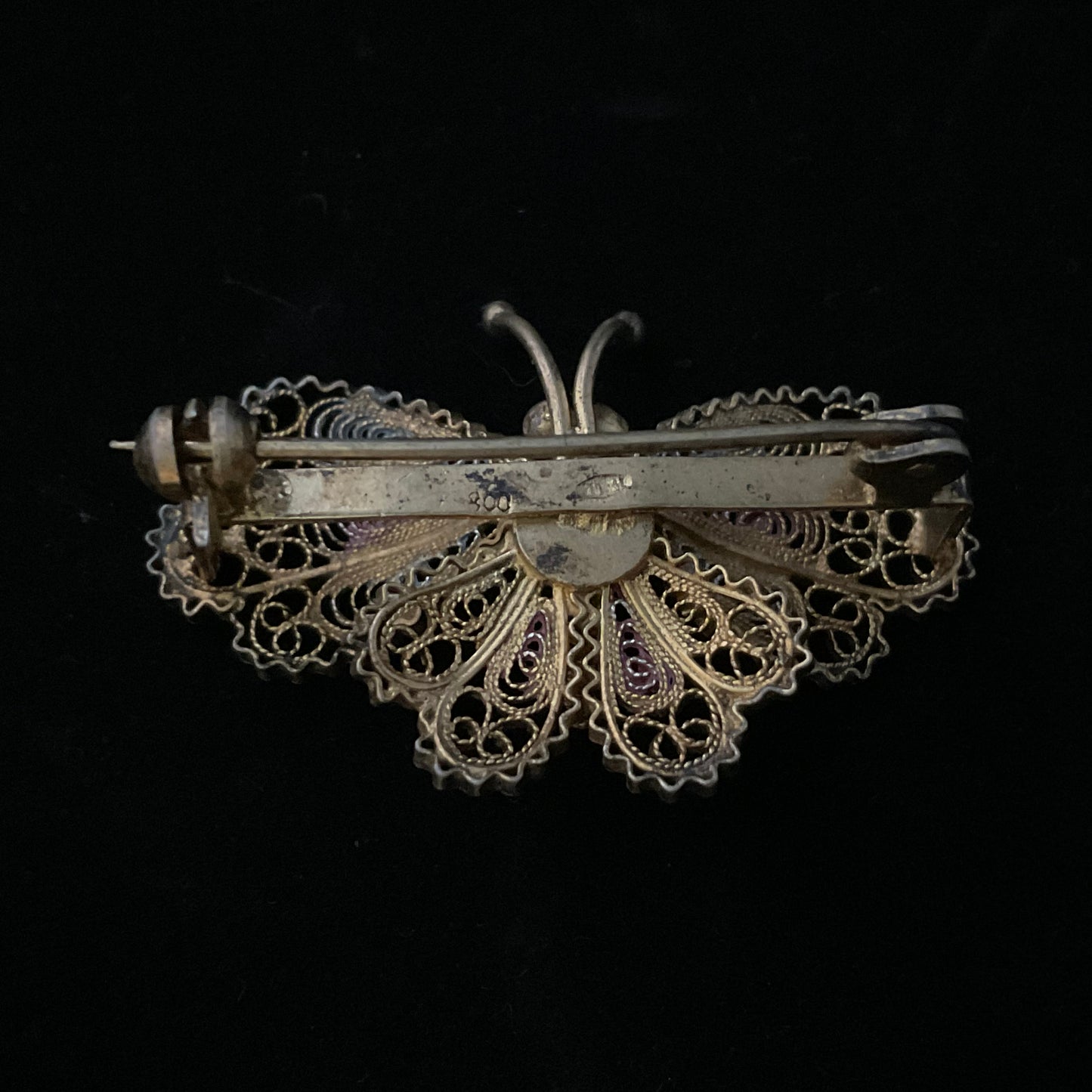 Vintage sommerfugl-broche i 800 sølv