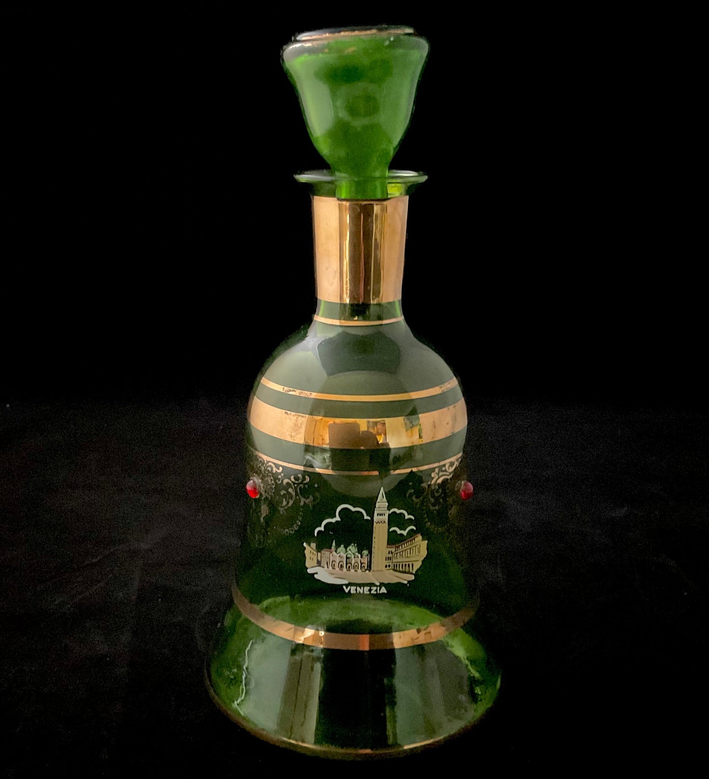 Grøn Murano souvenir-flaske – Venezia