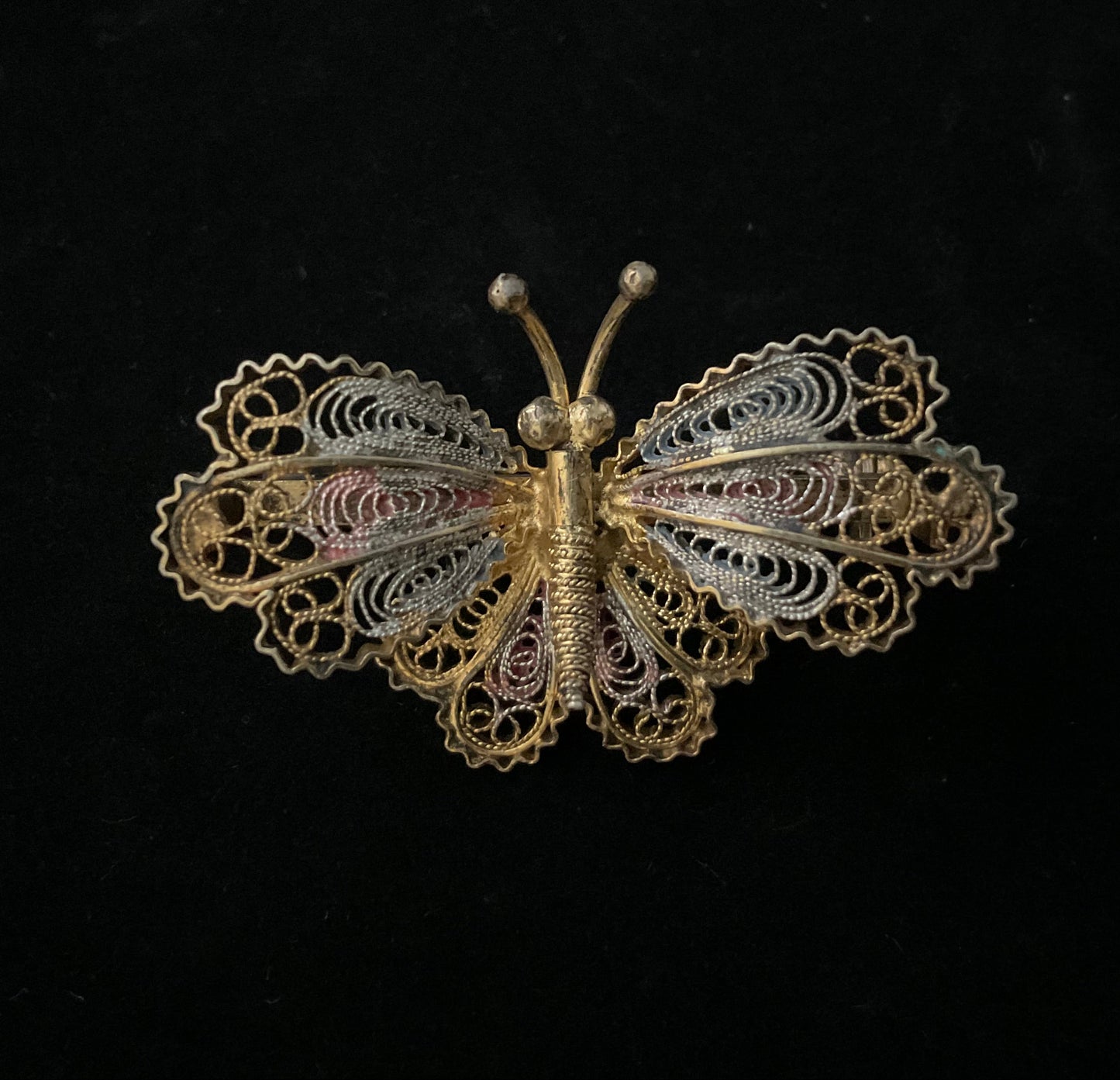 Vintage sommerfugl-broche i 800 sølv