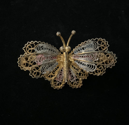 Vintage sommerfugl-broche i 800 sølv
