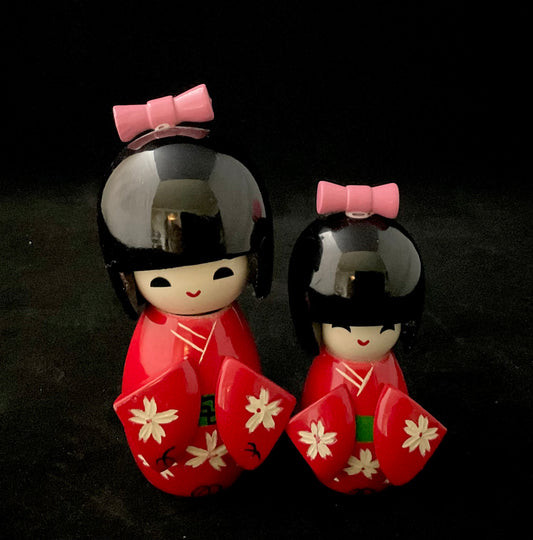 Japanske Kokeshi-dukker i træ