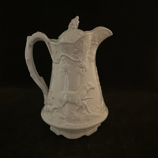 Antik engelsk kande med låg, E.M.&Co., ca. 1875–1890