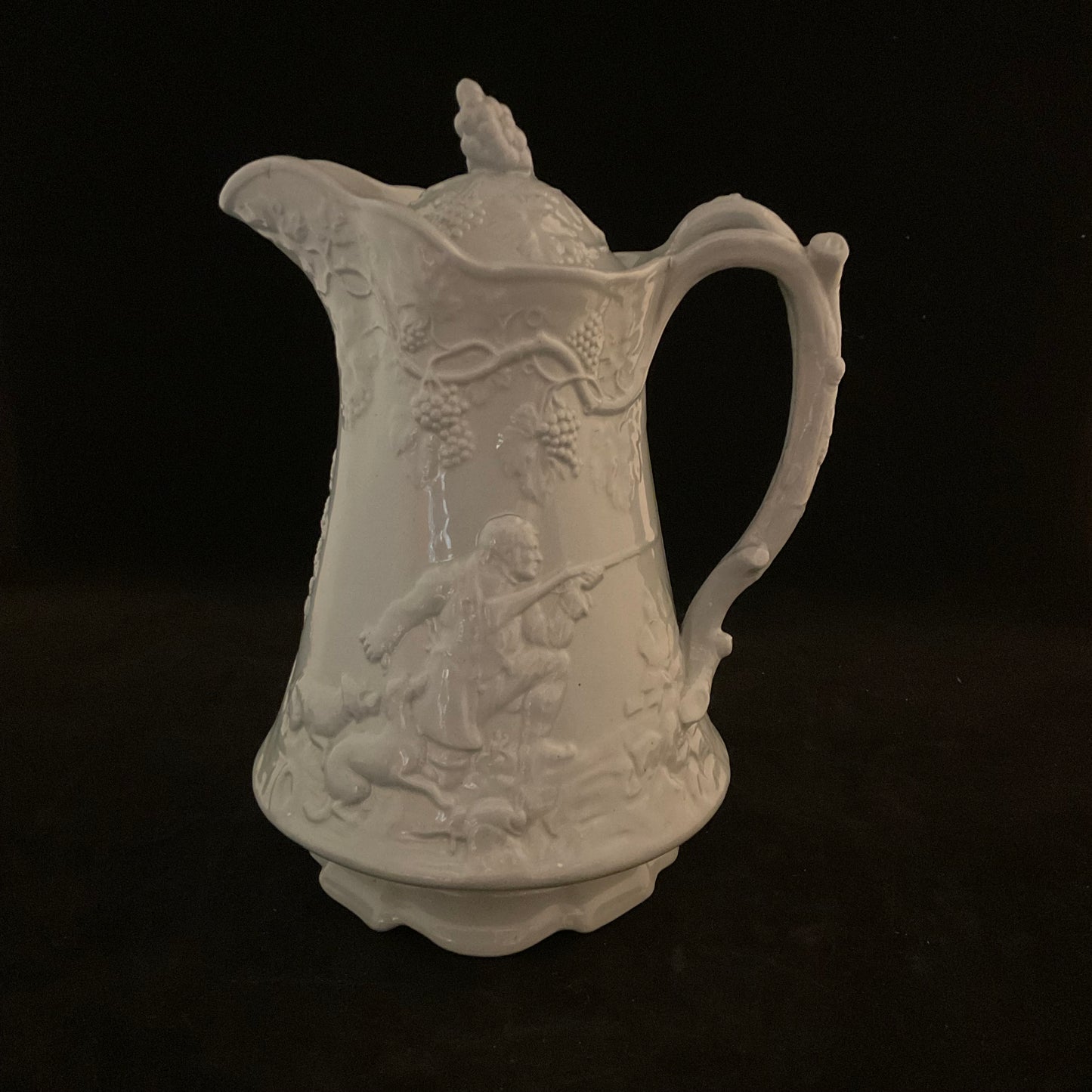 Antik engelsk kande med låg, E.M.&Co., ca. 1875–1890