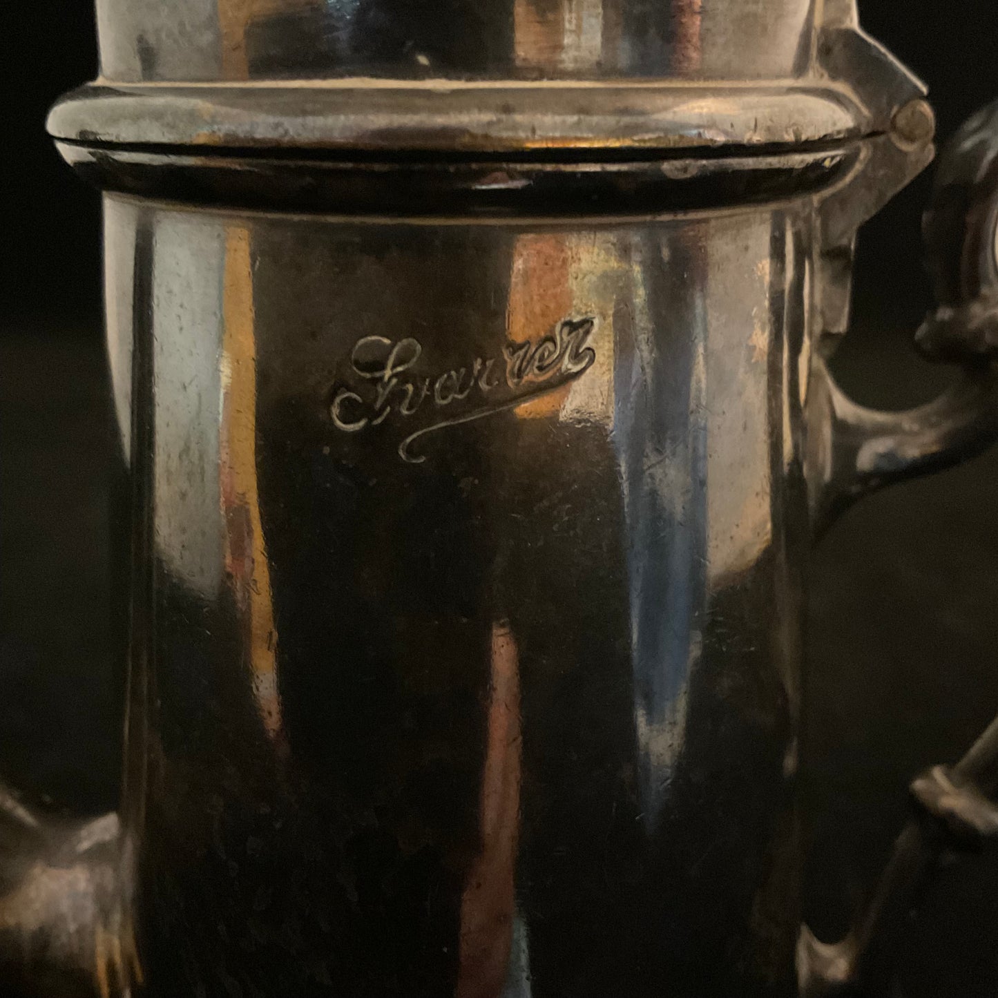 Dansk sølvplet kaffekande – Svarrer Sølvvarefabrik, ca. 1930’erne