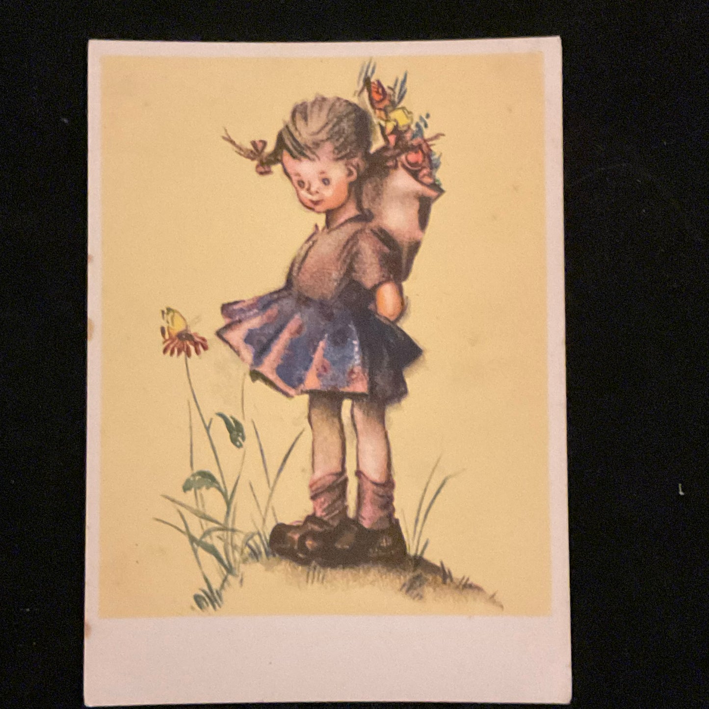 Vintage postkort i Hummelstil,  Conrad’s Fine Art, England