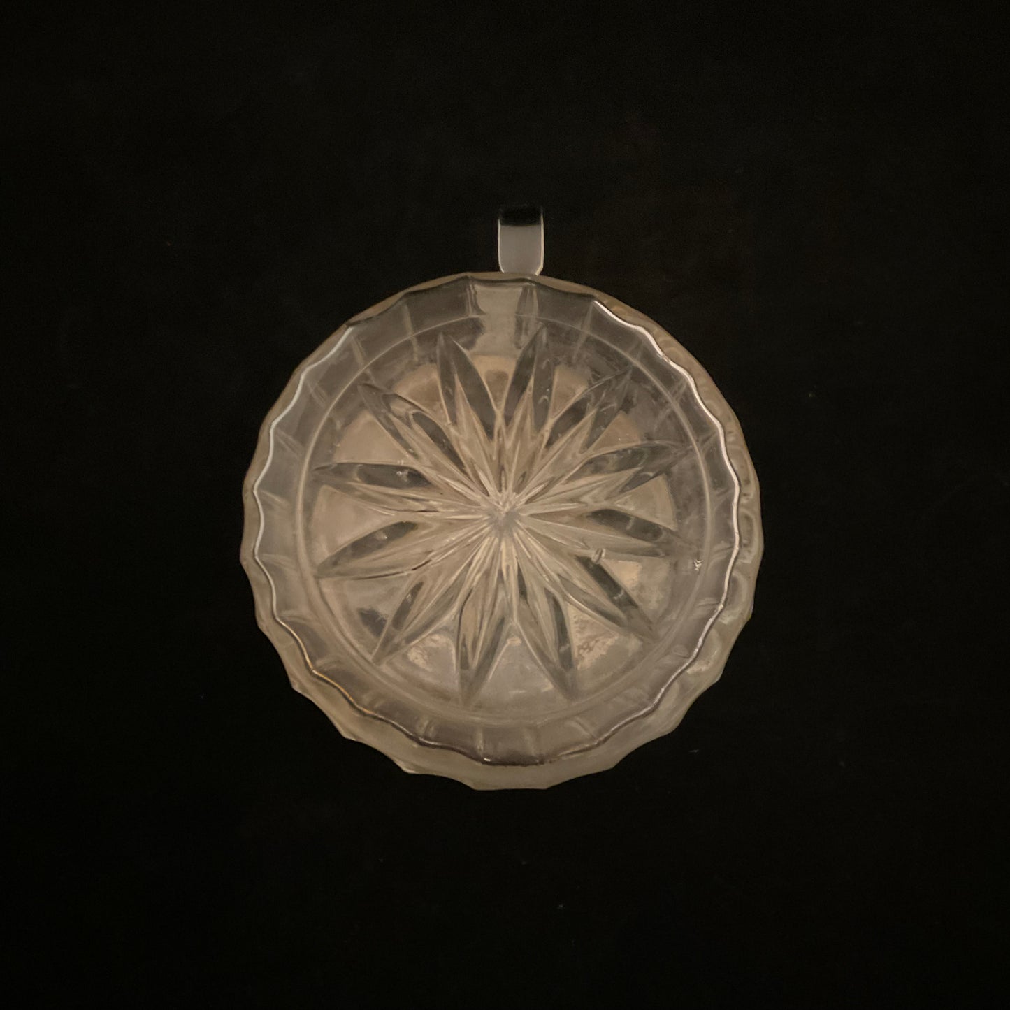 Vintage fransk sennepskrukke / sukkerskål i glas og metal